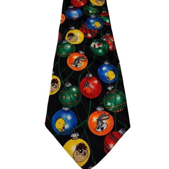 Rare Christmas Vintage Looney Tunes Mania Tie Bugs Bunny and Friends